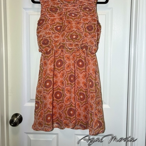 Pink Owl Orange Sleeveless Dress with Circle Pattern - Picture 12 of 15